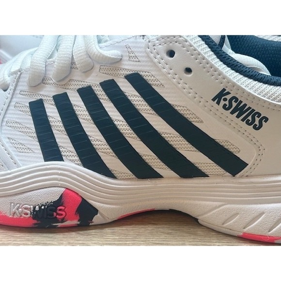 K-Swiss Kids Court Express 2 Tennis Shoes White/Stargazer/Neon - Big Kid Size 6 - Picture 5 of 13